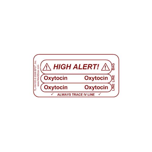 Line Tracing Label - Red Text on White Background - Oxytocin