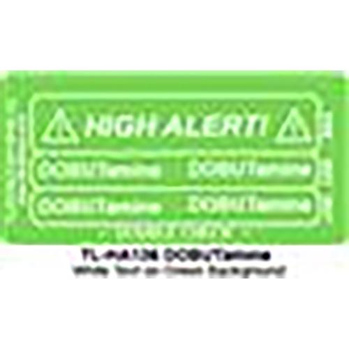 Line Tracing Label - DOBUTamine - White Text on Green Backgr