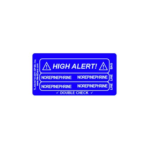 Line Tracing Label - NOREPINEPHRINE White Text on Medium Blu