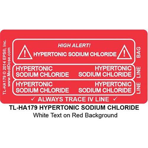 Line Tracing Label - HYPERTONIC SODIUM CHLORIDE - 1000 EA