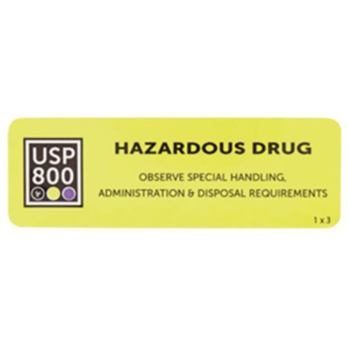USP  800  Hazardous Drug Warning Label  1  x 3   1000 EA