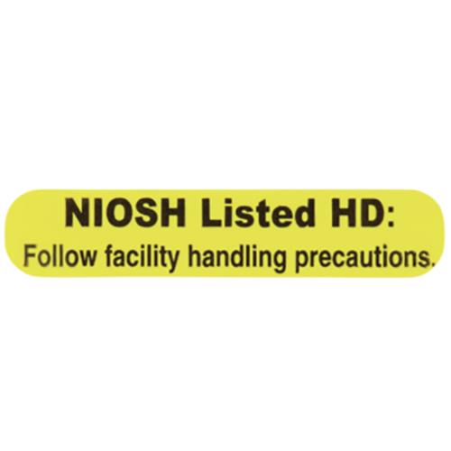 NIOSH Listed HD Warning Label  5 16  x 1 9 16   1000 EA