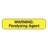 Warning Paralyzing Agent Labels, 1  5/8