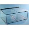 Open Top Dispenser w/Lid, 2 Compartments, 1/4 Clear PETG Ma