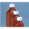 Amber Plastic Oval Bottles, Graduated with Child Resistant C