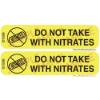 Auxiliary Label - Do Not Take With Nitrates, 1,000 Labels