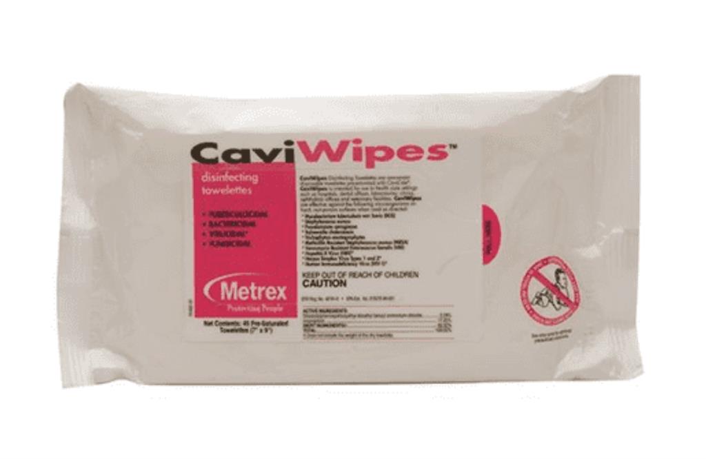 Surface Disinfectant CaviWipes Wipe 45 Count Disposable 20 packs per case 20/CS