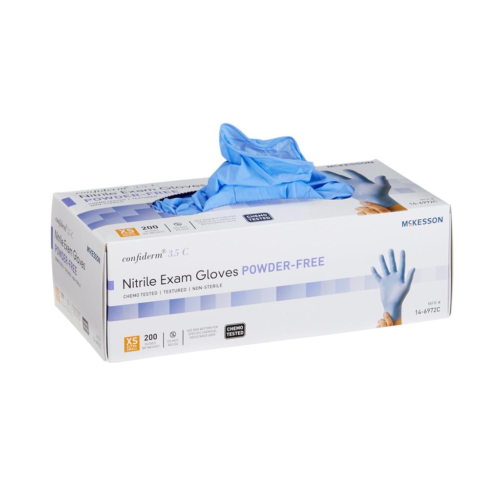 Confiderm ® 3.5C Nitrile Exam Gloves, Non Sterile, Chemo Tested, XS, 200/EA 2000/CS