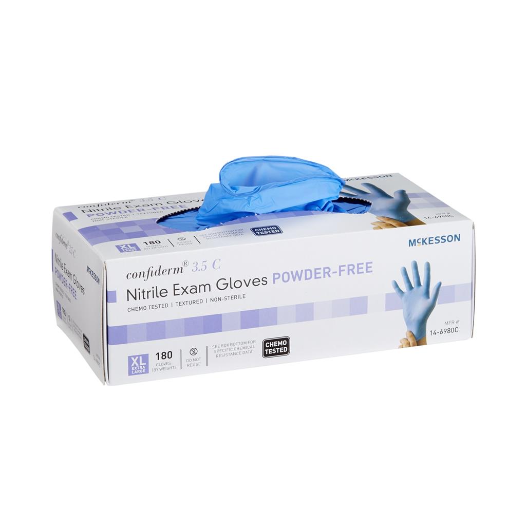Confiderm ® 3.5C Nitrile Exam Gloves, Non Sterile, Chemo Tested, XL, 180/EA 1800/CS
