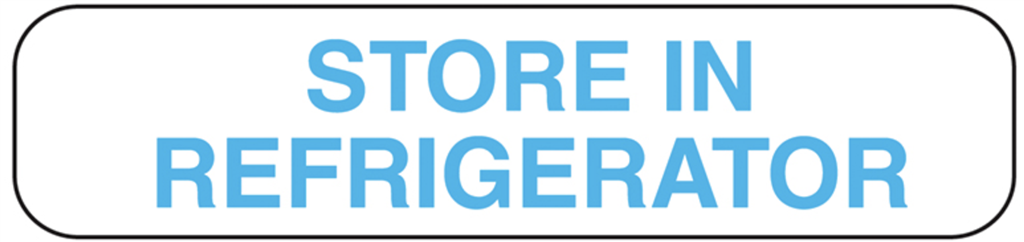 Store In Refrigerator Labels, White With Blue Text, 1,000/EA