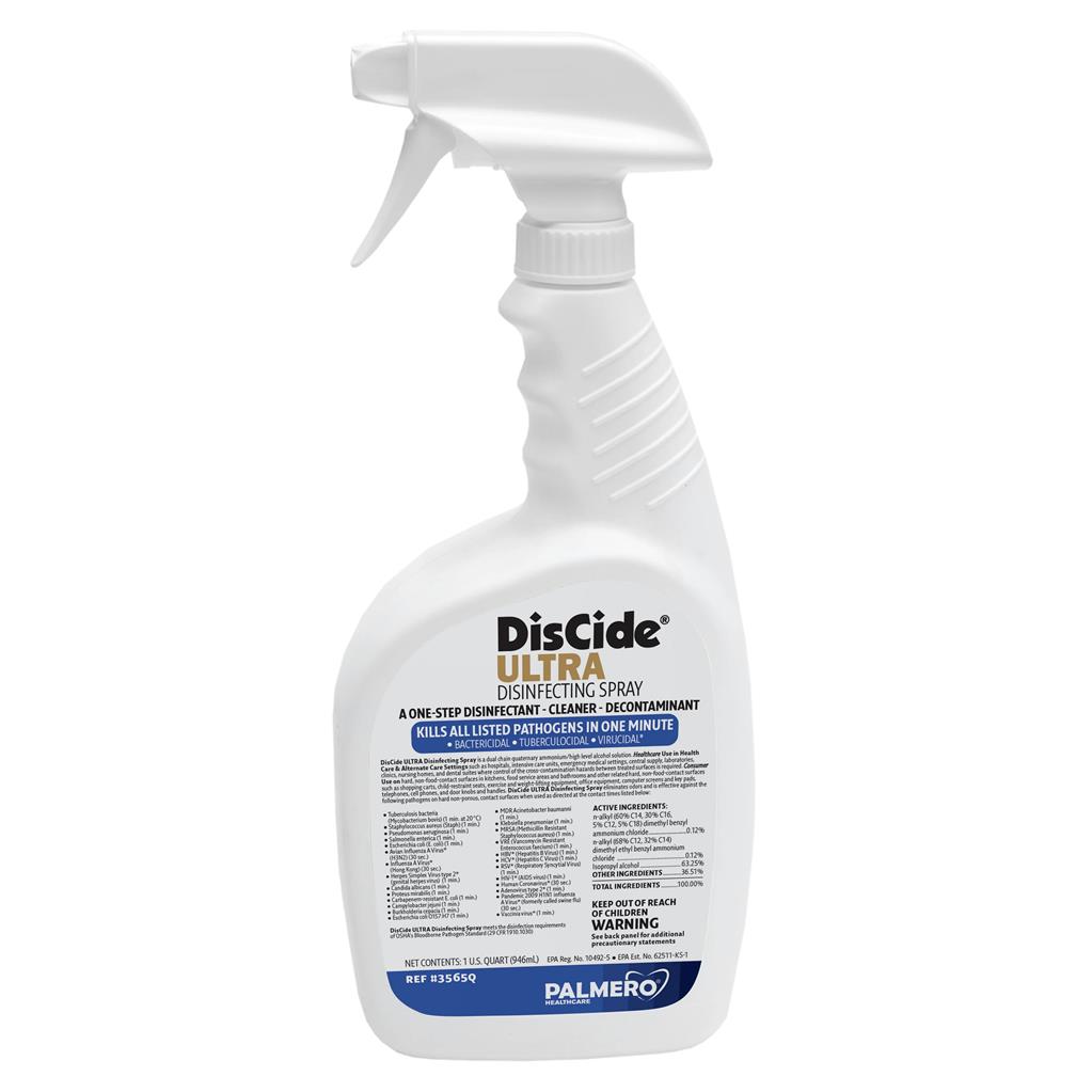 DisCide® Ultra Surface Disinfectant Cleaner, Quaternary Based, 1 Quart, Non Sterile, 1/EA 12/CS