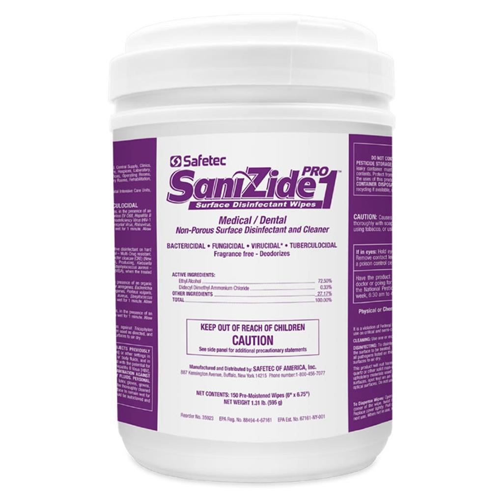SaniZide Pro 1 Wipes 150 wipes/canister 12/CS