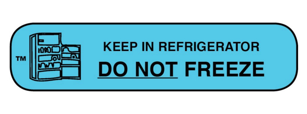 Pharmacy Advisory Label - Keep in Refrigerator (DO NOT FREEZE) 1-9/16" x 3/8" 1000/box