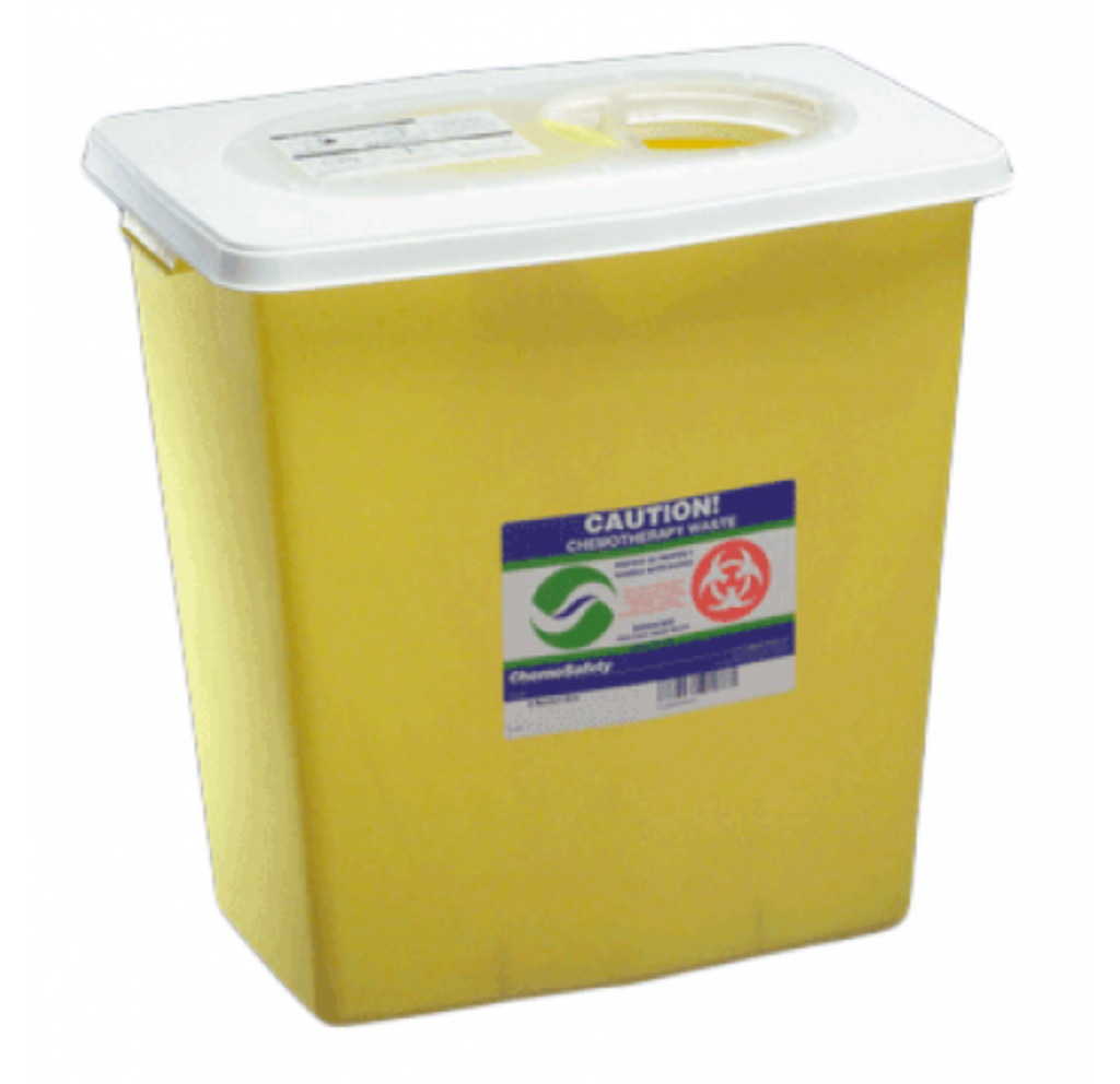 SharpSafety™ Chemotherapy Container, Hinged Lid, Yellow, 12 Gallon, 1/EA, 10/CS