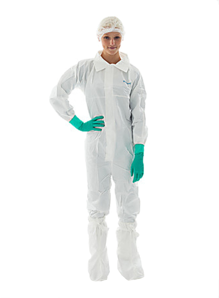 Non-Sterile Coverall W/Collar & Thumb Loops, Zip Front W/Flap
