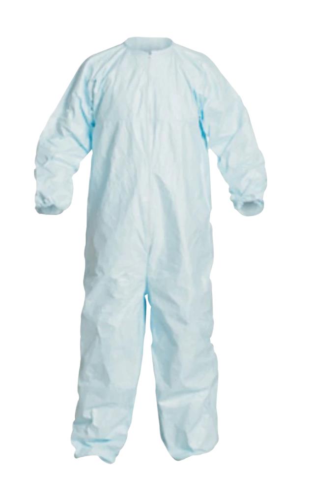  Dupont, Tyvek, Micro-Clean 2-1-2 Coverall, Sterile, Size Large, Zipper Front, Elastic Wrist And Ank