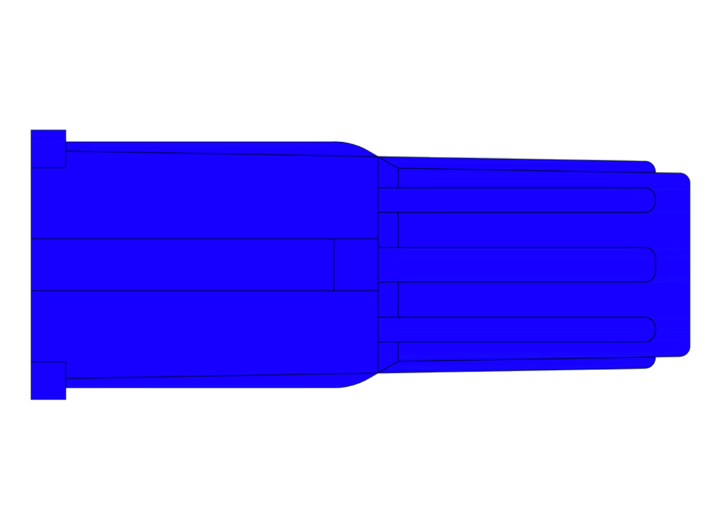 Male Luer Lock Non-Vented End Cap Blue 100/box