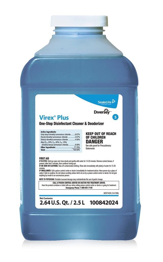 Virex® Plus Surface Disinfectant Cleaner Quaternary Based Liquid Concentrate 2.5 Liter J-Fill® Spill