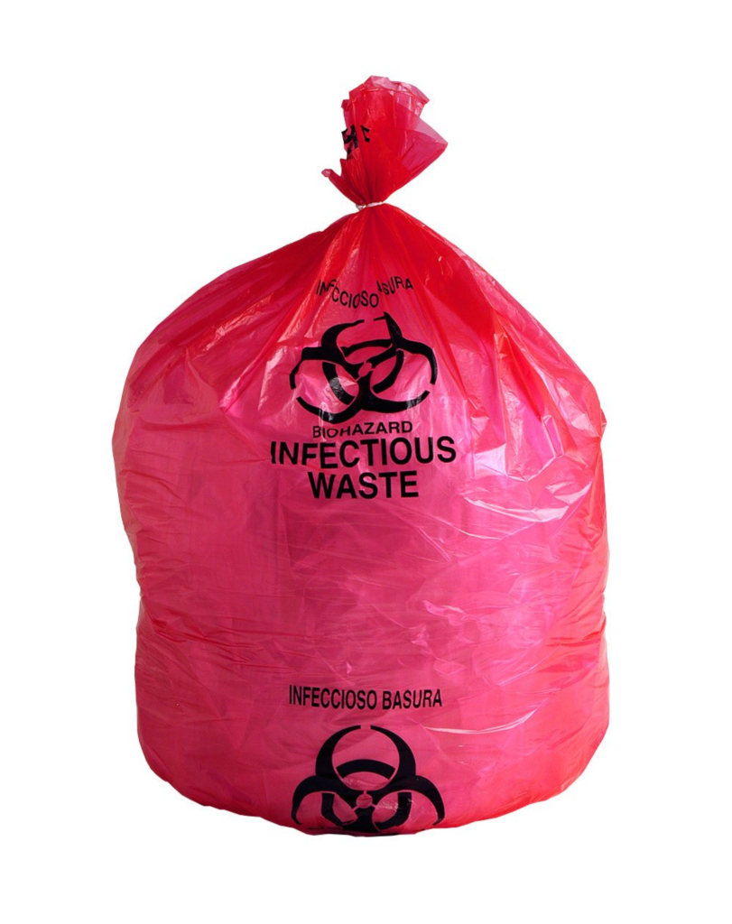 31" x 43" 17 micron High-Density Red Infectious Waste Liner, 250/CS