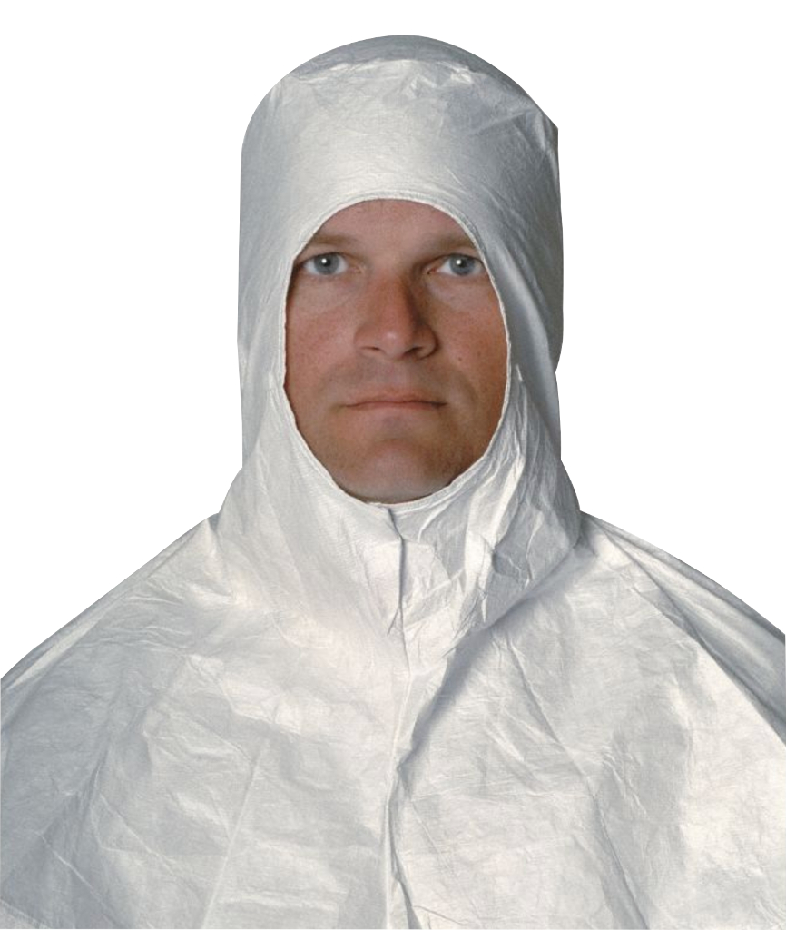  Tyvek, IsoClean, Cleanroom Hood, 17-1/2" Length, White, Size: Universal, Packed Individually, Clean