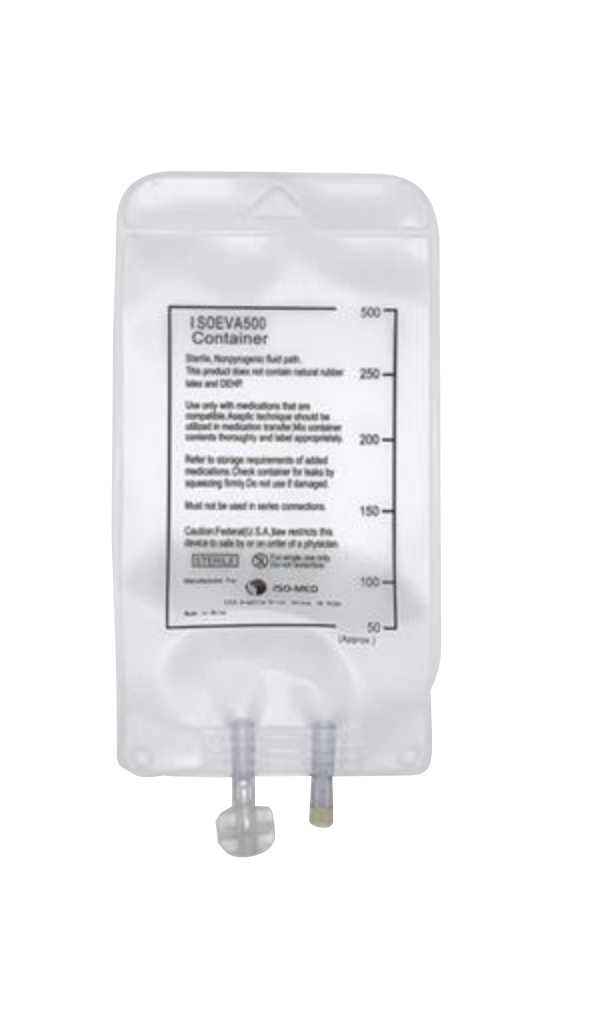 ISO-MED Sterile EVA 2-Port Bags - 500ml 50/CS