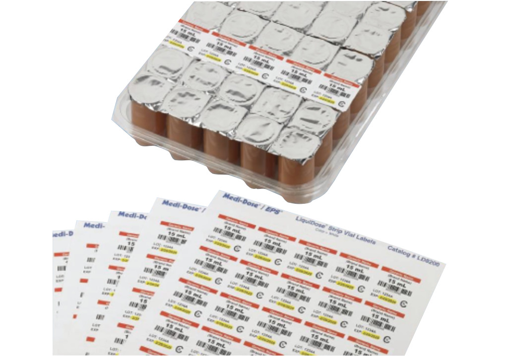 LiquiDose Strip Vial Labels (White) 2500/pack