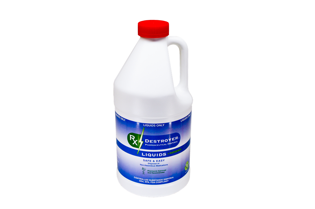 Rx Destroyer™ Liquid – 64 oz Bottles w/ Hardener Packets, 4/CS