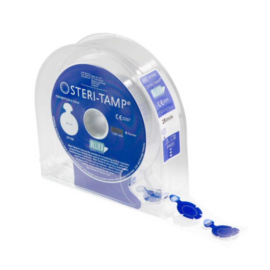 Steri-Tamp 28mm Vial Seals Blue 1,000 seals/roll