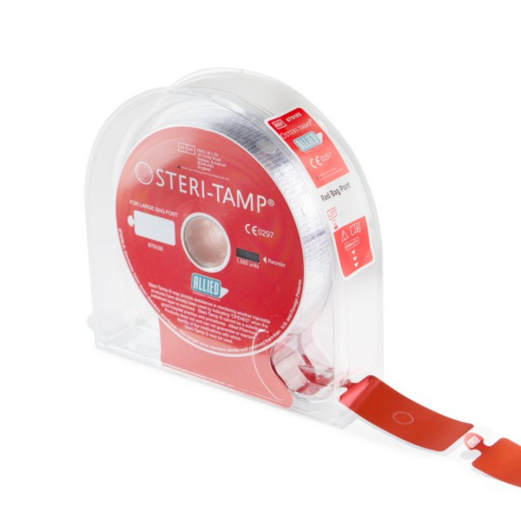 Steri-Tamp IV Bag Port Seals Red 1,000 seals/roll