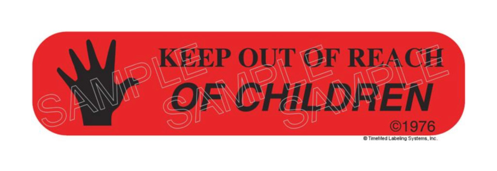 Auxiliary Label - Keep Out of Reach of Children 1000 Labels