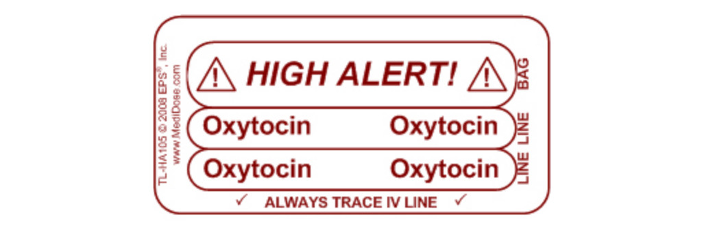 Line Tracing Label - Red Text on White Background - Oxytocin 1000 labels/roll