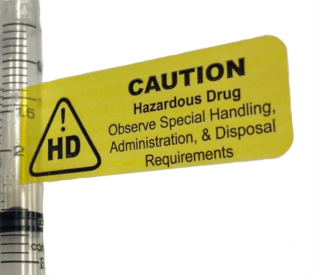 Caution Hazardous Drug Flag Labels, 1000/EA