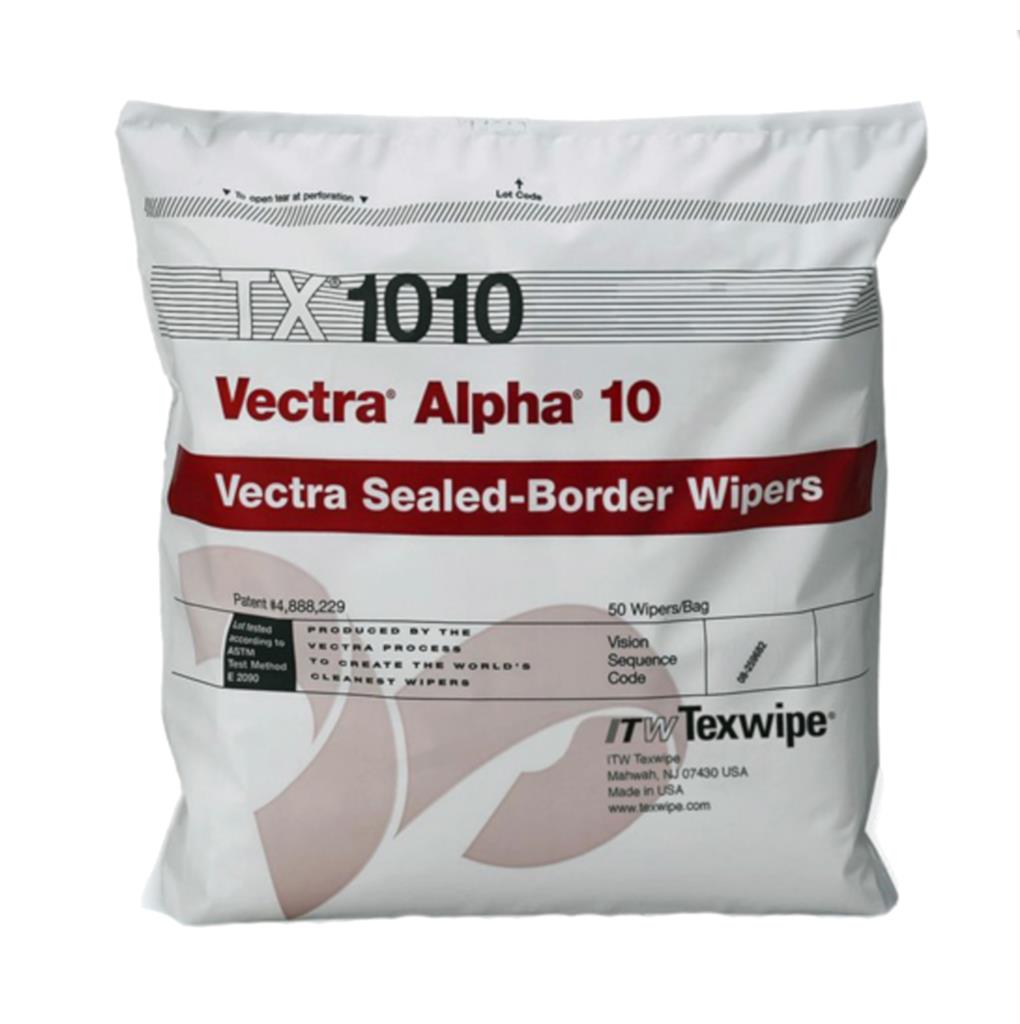 Vectra Alpha 10 9" x 9" (23 cm x 23 cm) double-knit polyester, sealed-border wipers 100 wipers/bag 2