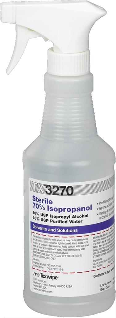 Sterile 70% Isopropanol Alcohol 16oz trigger-spray bottles 12/case