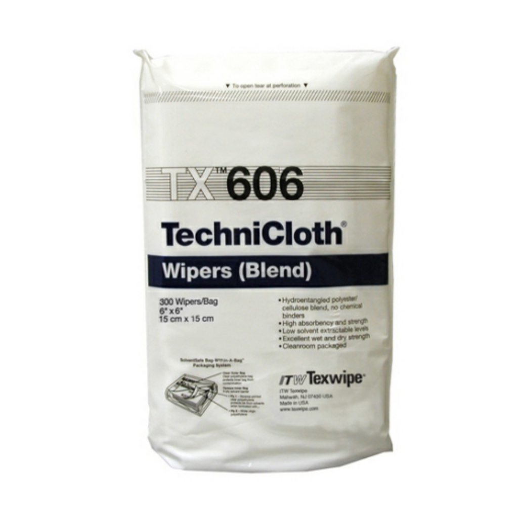 TechniCloth 6" x 6" (15 cm x 15 cm) nonwoven, cellulose/polyester-blend wipers