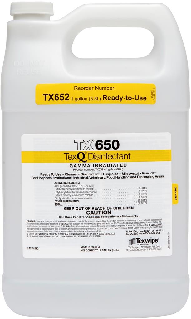 TexQ Disinfectant Ready-to-Use (RTU), One Gallon, Gamma Irradiated, 4/CS