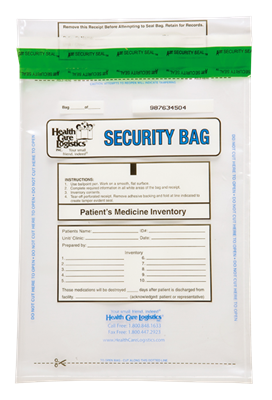 Patients Medicine Inventory Bag, 9 x 12, Clear, 25/EA