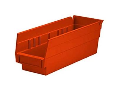  Shelf Bin, 4x4x12, RED, 1/EA