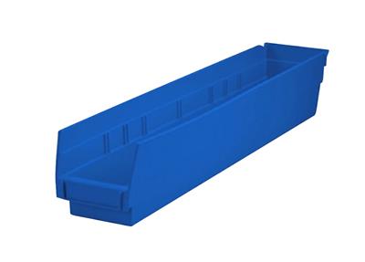 Shelf Bin, 4x4x24,Blue, 1/EA
