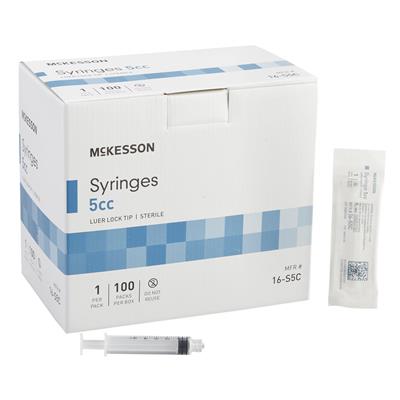 Sterile General Purpose Syringe  5 mL Blister Pack Luer Lock Tip, 100/EA, 2000/CS