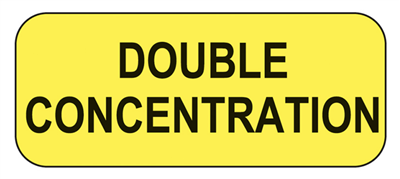 Double Concentration Labels, Yellow with Black Text, 1000/EA