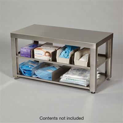 Stainless Steel Bench w/ Storage, 1/EA
