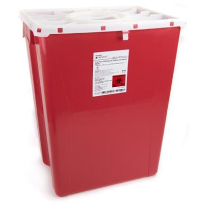 Sharps Container 20-4/5 H X 17-3/10 W X 13 L Inch 12 Gallon Vertical Entry Rotating Lid