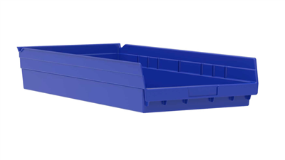 Plastic Nesting Storage Bin, 11-1/8"W x 23-5/8"D x 4"H, Blue, 1/EA, 6/CS