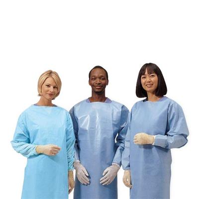 Poly-Coated Polypropylene Knit Cuff Isolation Gown, Blue, Universal, 100/CS