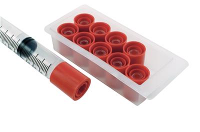 Sterile Tamper Evident Luer Lock IV Syringe Caps - Red 1,000/CS