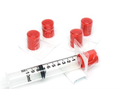 Individual Sterile Tamper Evident Luer Lock Caps - Red 100/CS