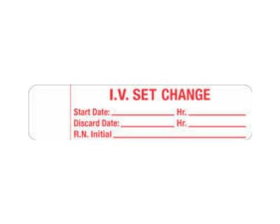 Label Wraparound Paper Permanent IV Set Change 3" Core 3" X 3/4" White, 1000/EA