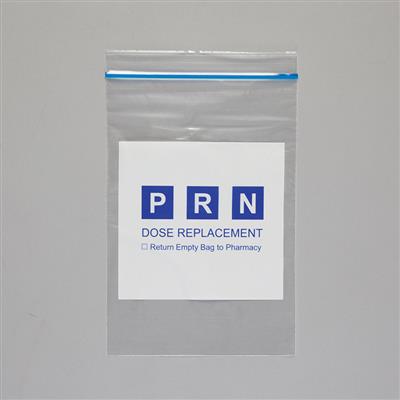 PRN Bags, Blue,"Dose Replacement - Bring Empty Bag to Pharmacy", 6" x 9", 100/CS