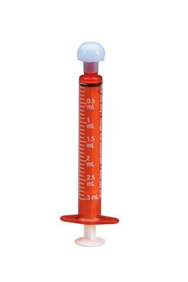 ExactaMed™ Oral Dispensers w/ Tip Caps, 3mL - Amber, 50/EA